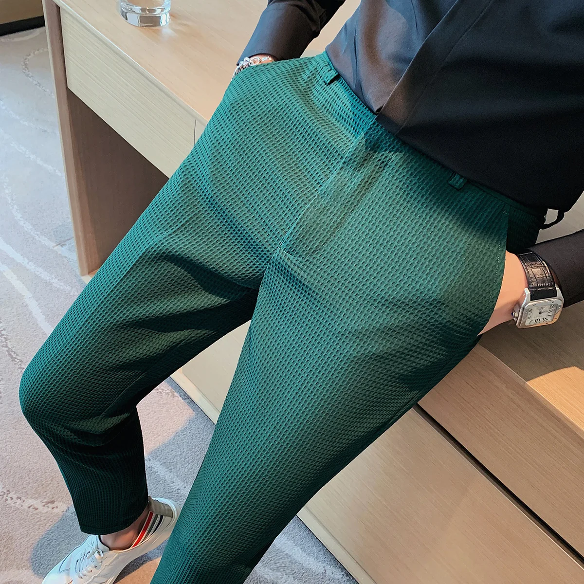 Korean Men Formal Wear - Korean Spring New Pantalones High Waist