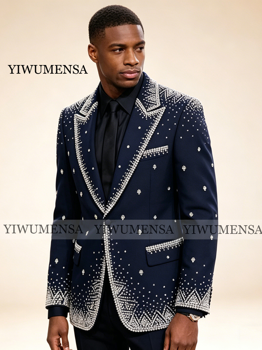 Men Formal Wear Pants - Brilliant Rhinestone Men Suit 2 Pieces