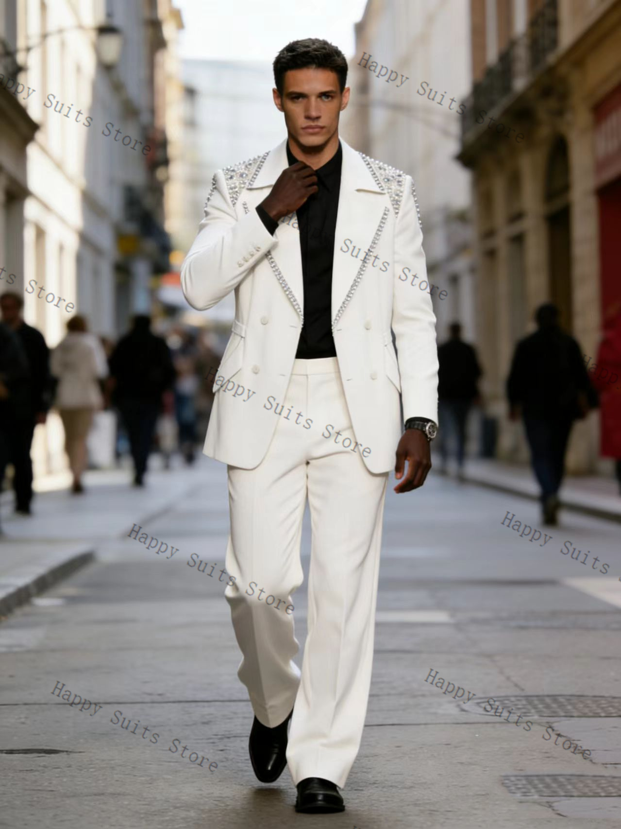 Men Formal Wear With Coat - Crystals Men Suit Set 2 Pcs