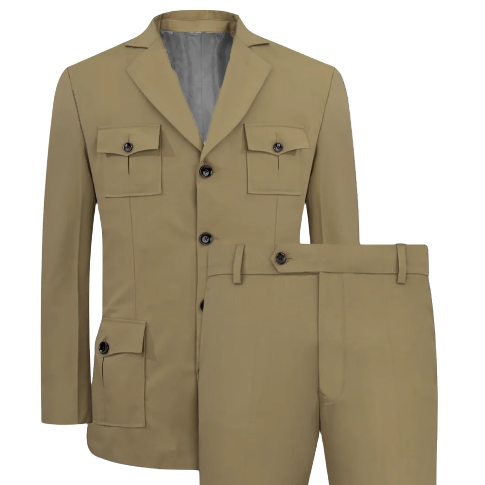 Men's Suits Jakcet Casual Khak - مراجعة Men Formal Wear Pants وسعره