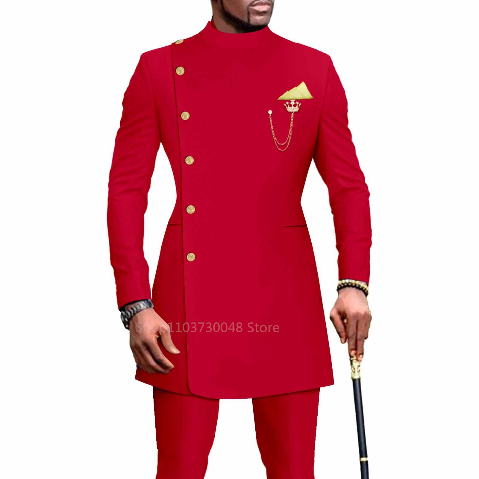 African Design Slim Fit 2 Piec - مراجعة Wool Suit Jacket وسعره