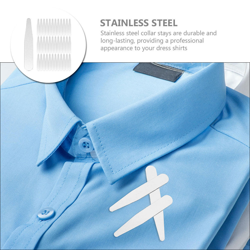 36Pcs Shirt Collar Stiffeners  - مراجعة Collar Stay Metal وسعره