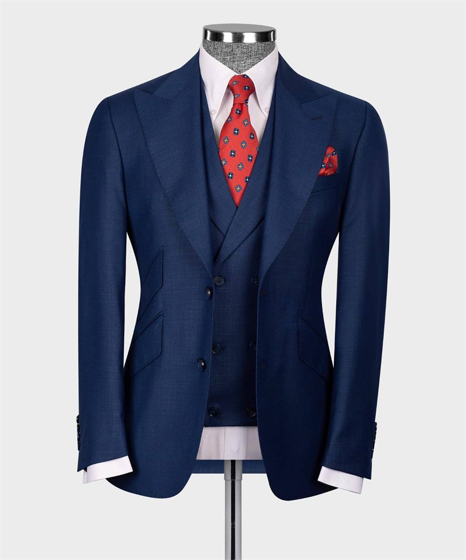Elegant Navy Blue Classic Wedd - مراجعة Elegant Formal Men'S Wear وسعره