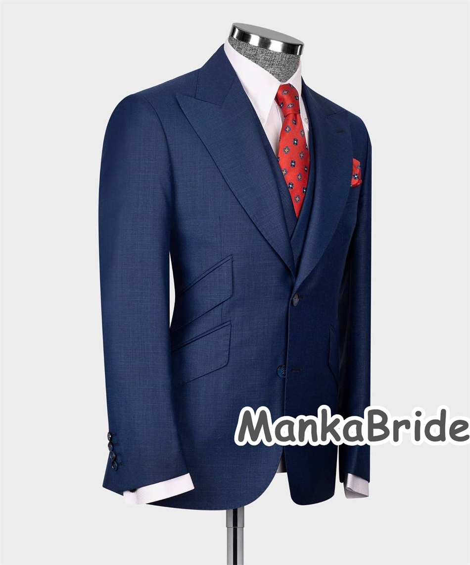 Elegant Navy Blue Classic Wedd - مراجعة Elegant Formal Men'S Wear وسعره