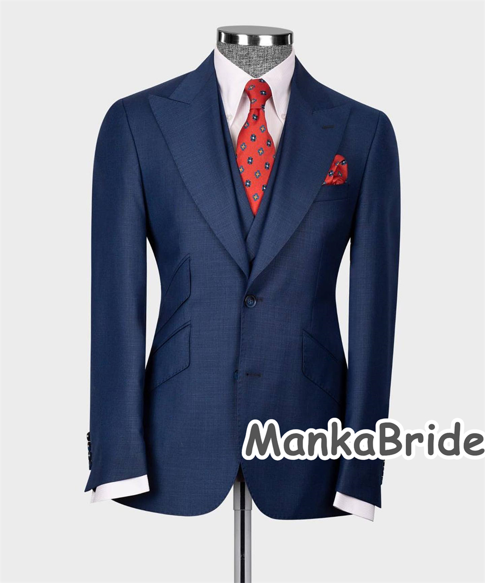 Elegant Navy Blue Classic Wedd - مراجعة Elegant Formal Men'S Wear وسعره