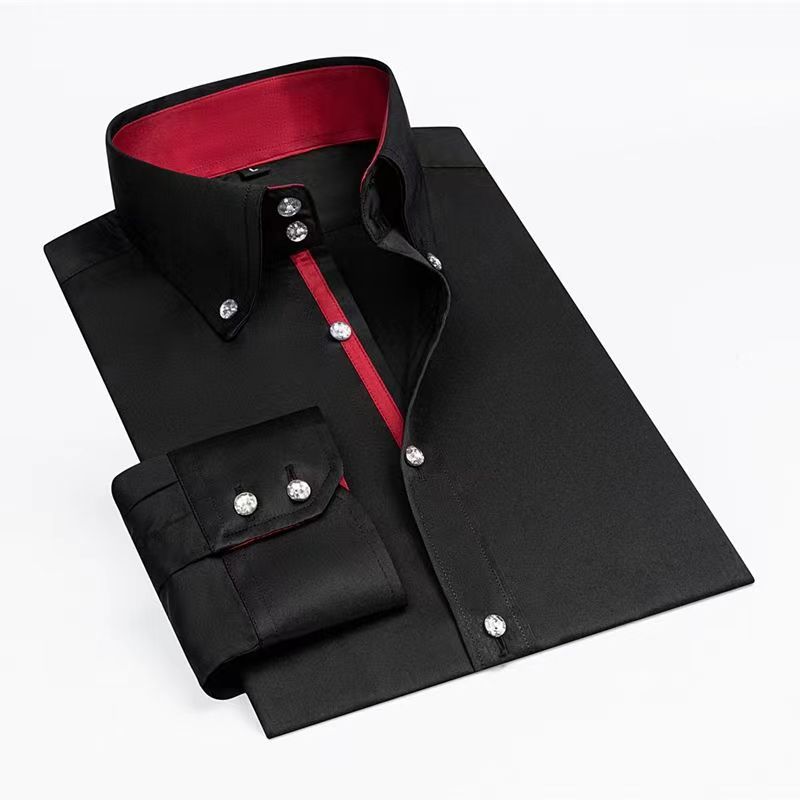 Men Designer Dress Shirt Butto - مراجعة Korean Men Formal Wear وسعره