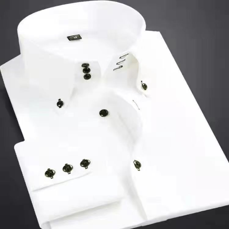 Men Designer Dress Shirt Butto - مراجعة Korean Men Formal Wear وسعره