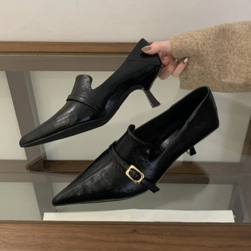 Elegant Kitten Heel Women Pump - مراجعة Formal Belt Leather Thin وسعره