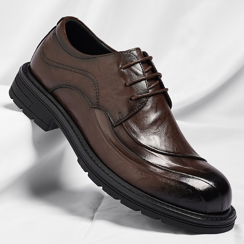 Brown Burnished Genuine Leathe - مراجعة Men'S Formal Office Wear Shoes وسعره