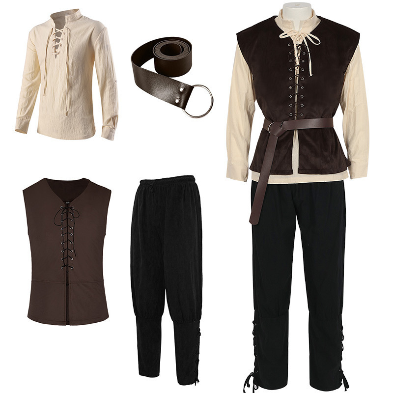 4 Pcs Men's Halloween Renaissa - مراجعة Mens Formal وسعره
