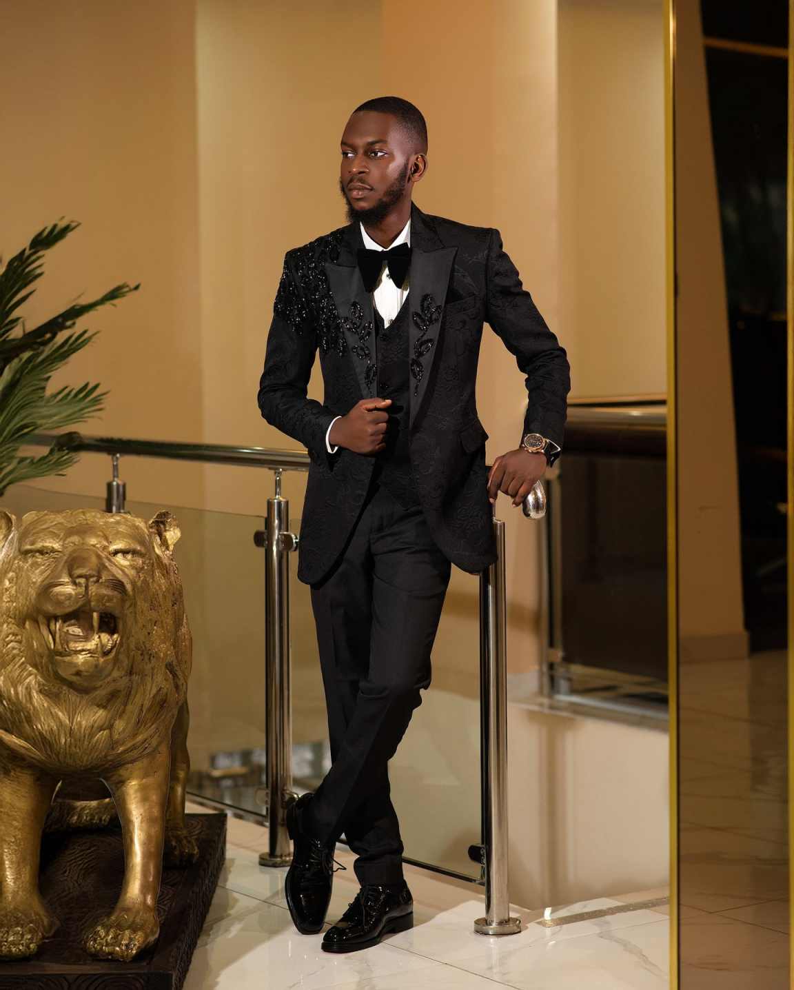 Fashion Men Suits Applique 2-p - مراجعة Men Formal Wear With Coat وسعره