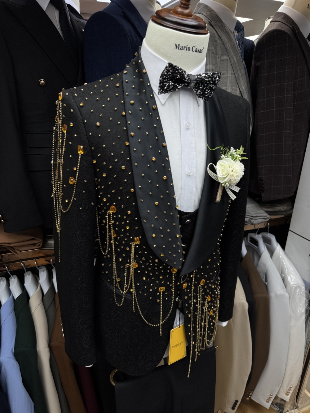 New Golden Beaded Tassel Suit  - مراجعة Men Formal Wear Pants وسعره