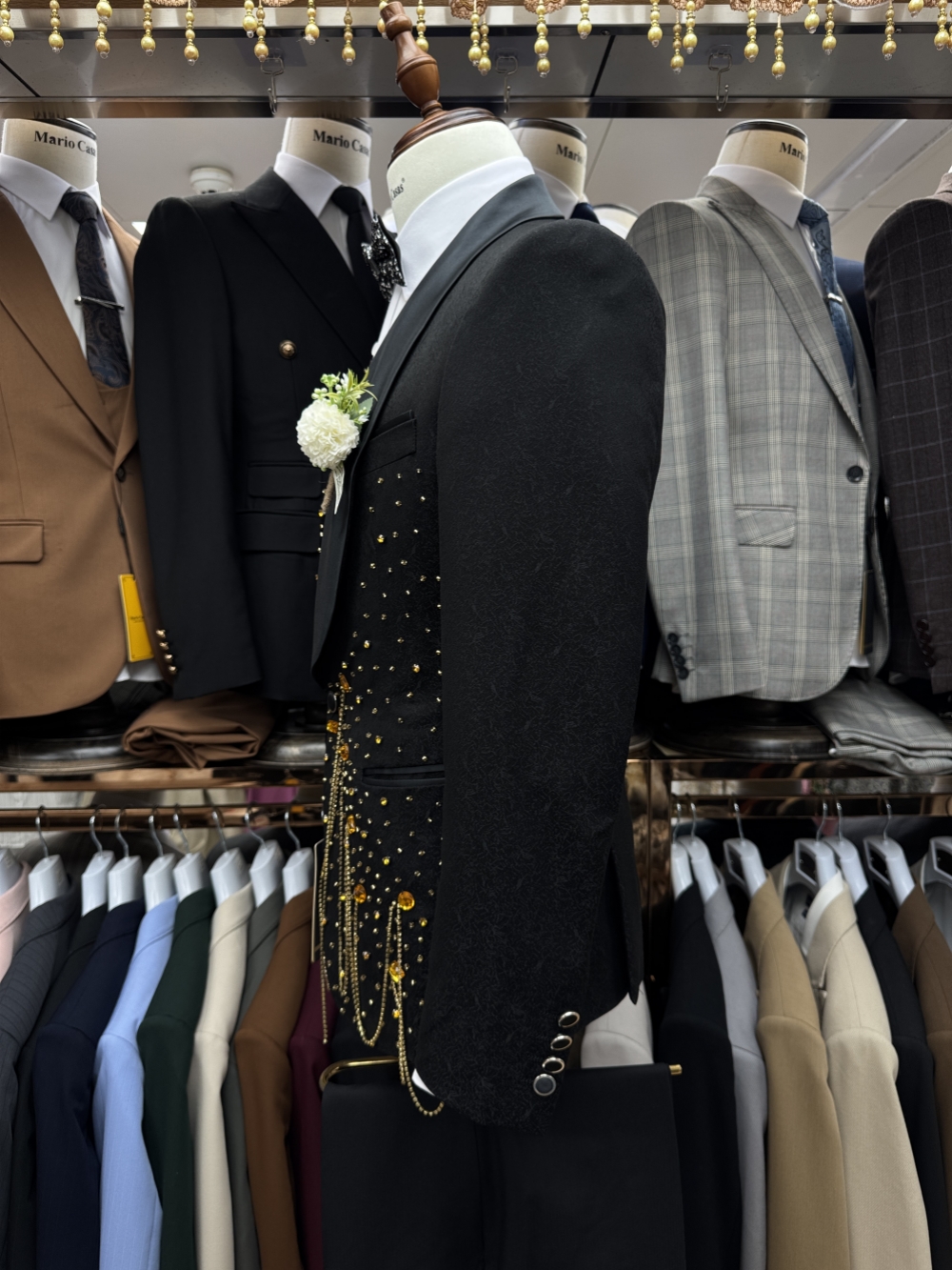 New Golden Beaded Tassel Suit  - مراجعة Men Formal Wear Pants وسعره