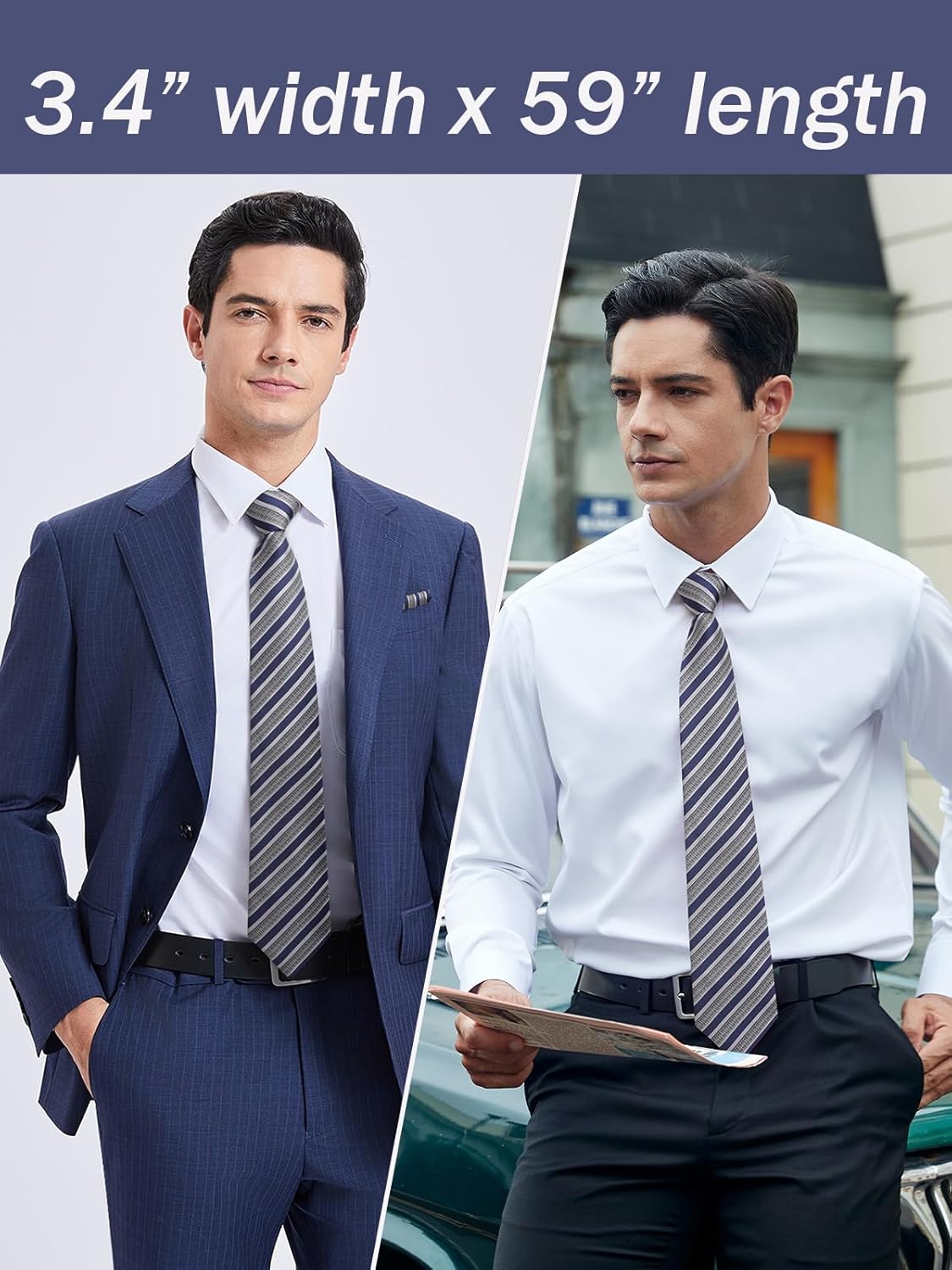 Men's Stripe Tie & Pocket Squa - مراجعة Mens Formal وسعره