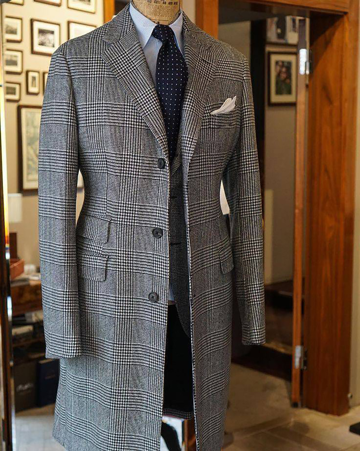 Plaid Woolen Overcoat Jacket F - مراجعة Men Formal Wear With Coat وسعره