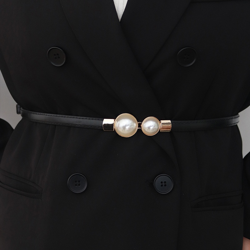 Elegant Vintage Pearl Waist Ch - مراجعة Formal Belt Leather Thin وسعره