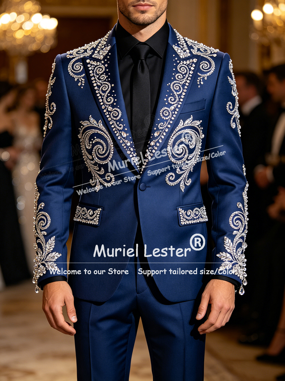 Glitter Jewelry Beading Suit M - مراجعة Men Formal Wear Pants وسعره