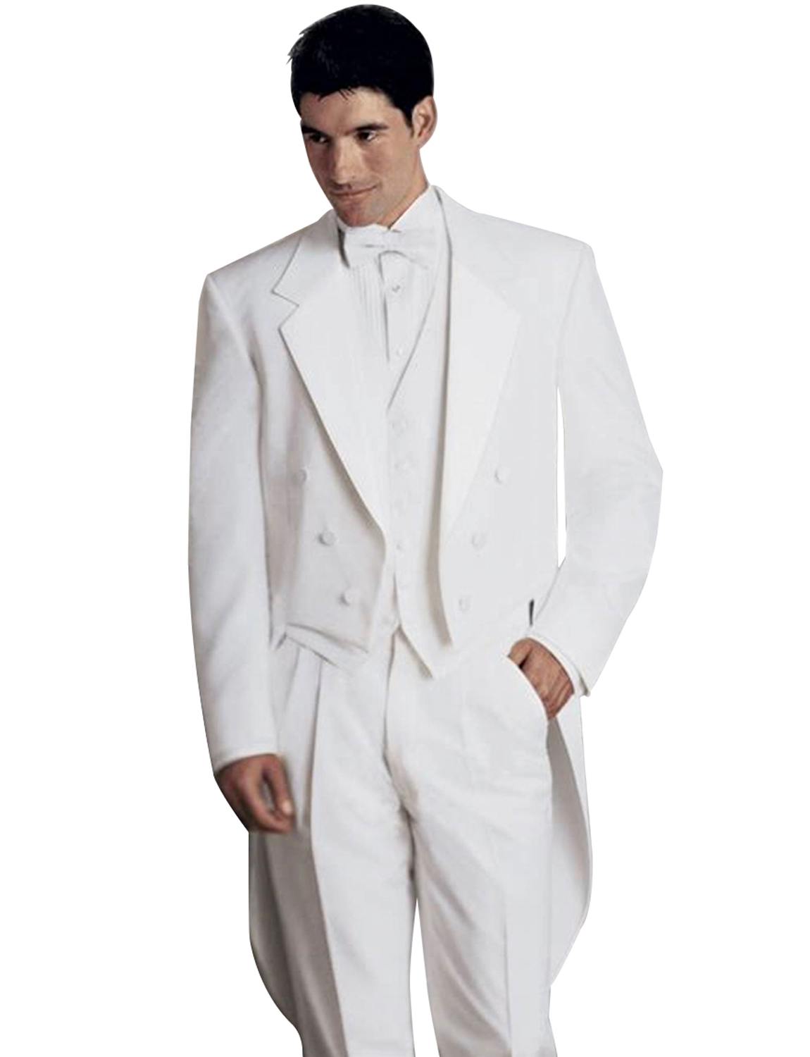 White Men's 3 Pieces Tailcoat  - مراجعة Wool Suit Jacket وسعره