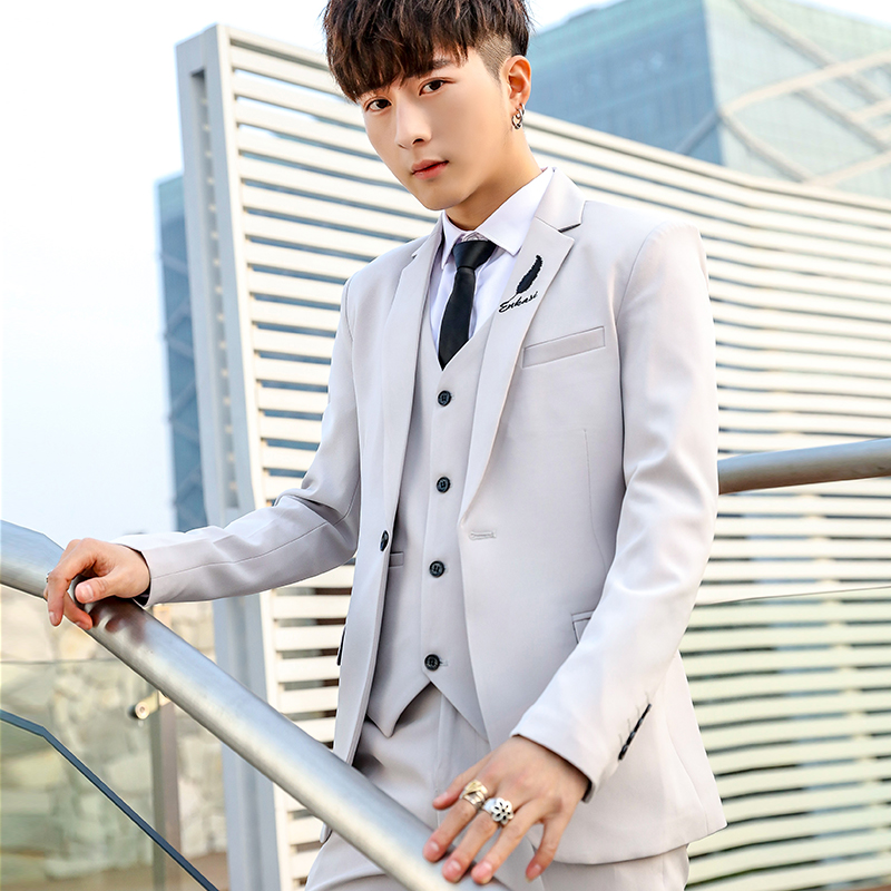 Slim Fit Tee Piece Suit Set fo - مراجعة Korean Men Formal Wear وسعره