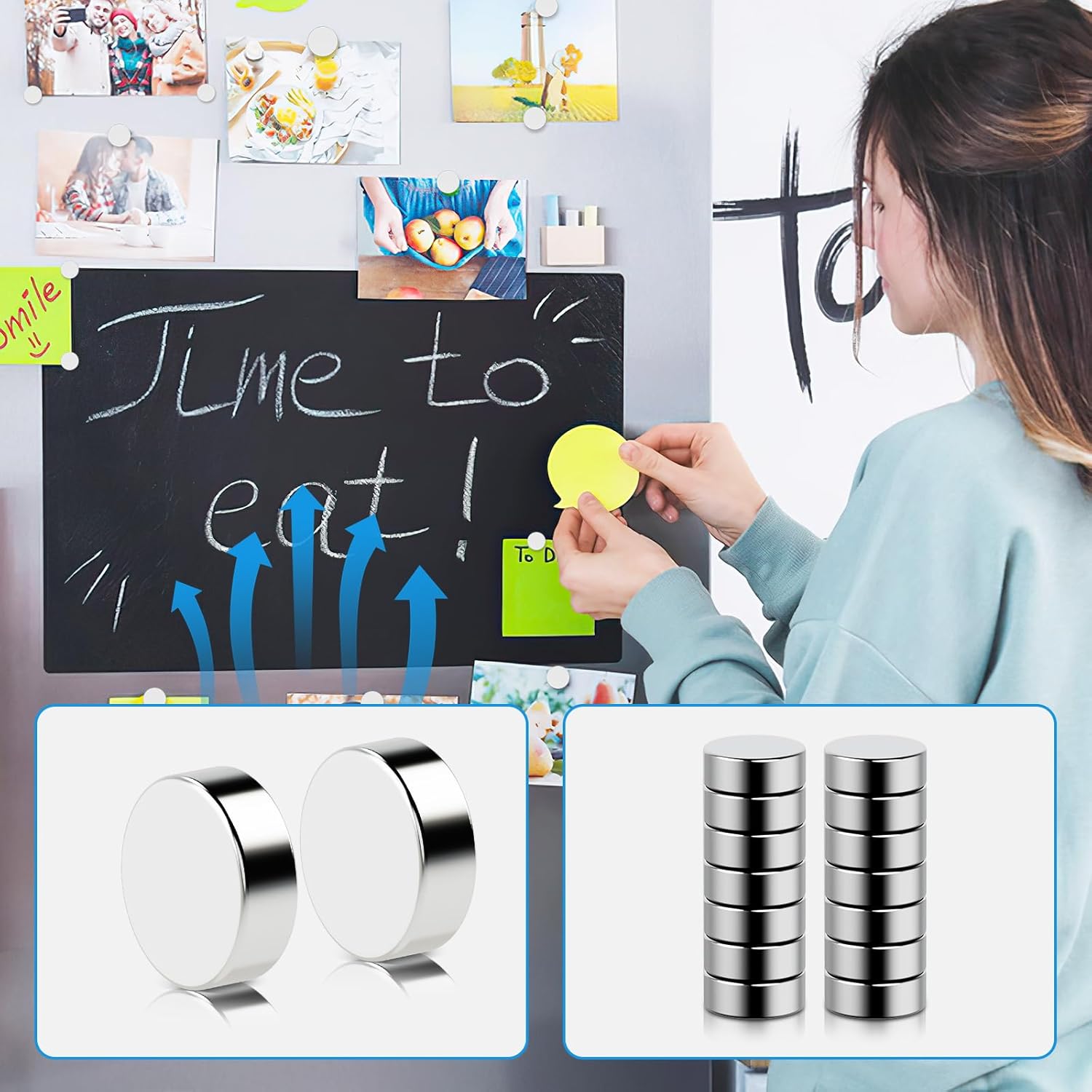 40Pcs Strong Refrigerator Magn - مراجعة Collar Stay Metal وسعره