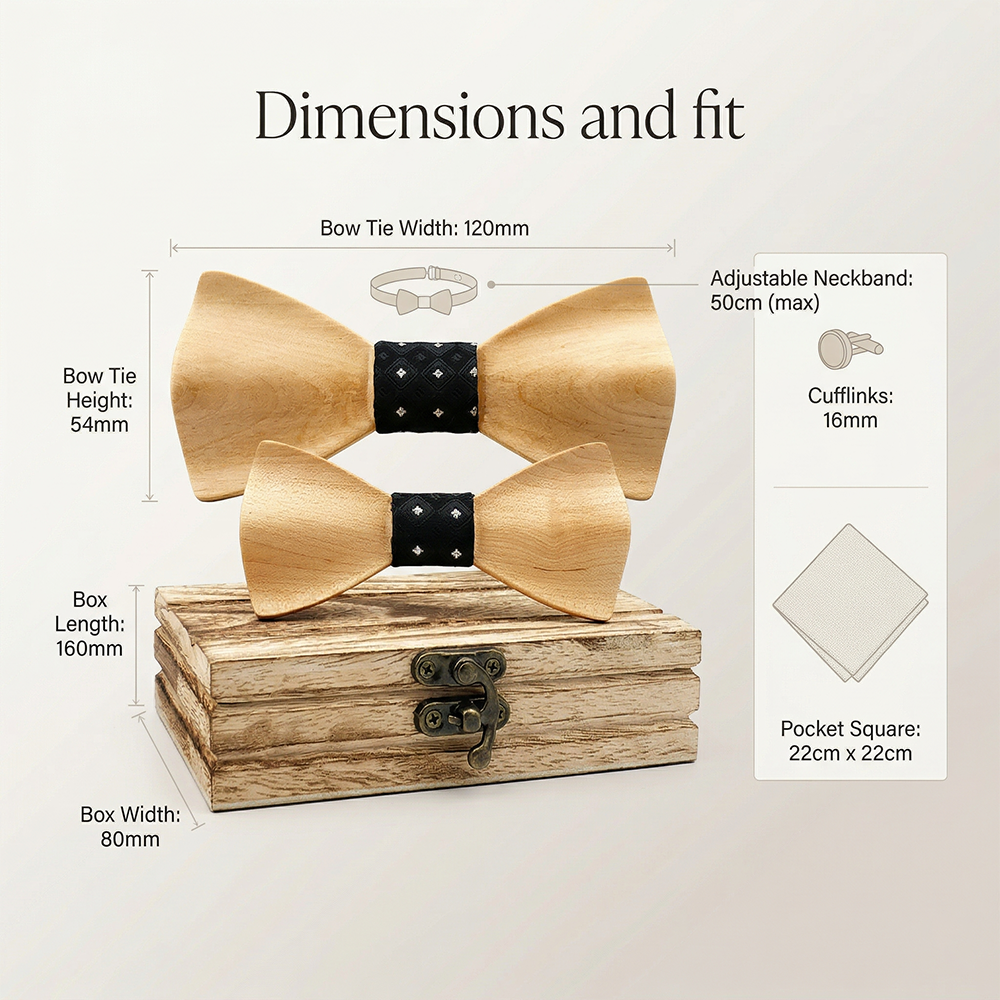 Wooden Bowtie Kit Father and k - مراجعة Formal Wear For Men Kids وسعره
