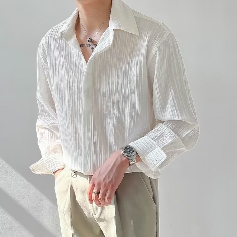 Black Apricot White Long-sleev - مراجعة Korean Men Formal Wear وسعره